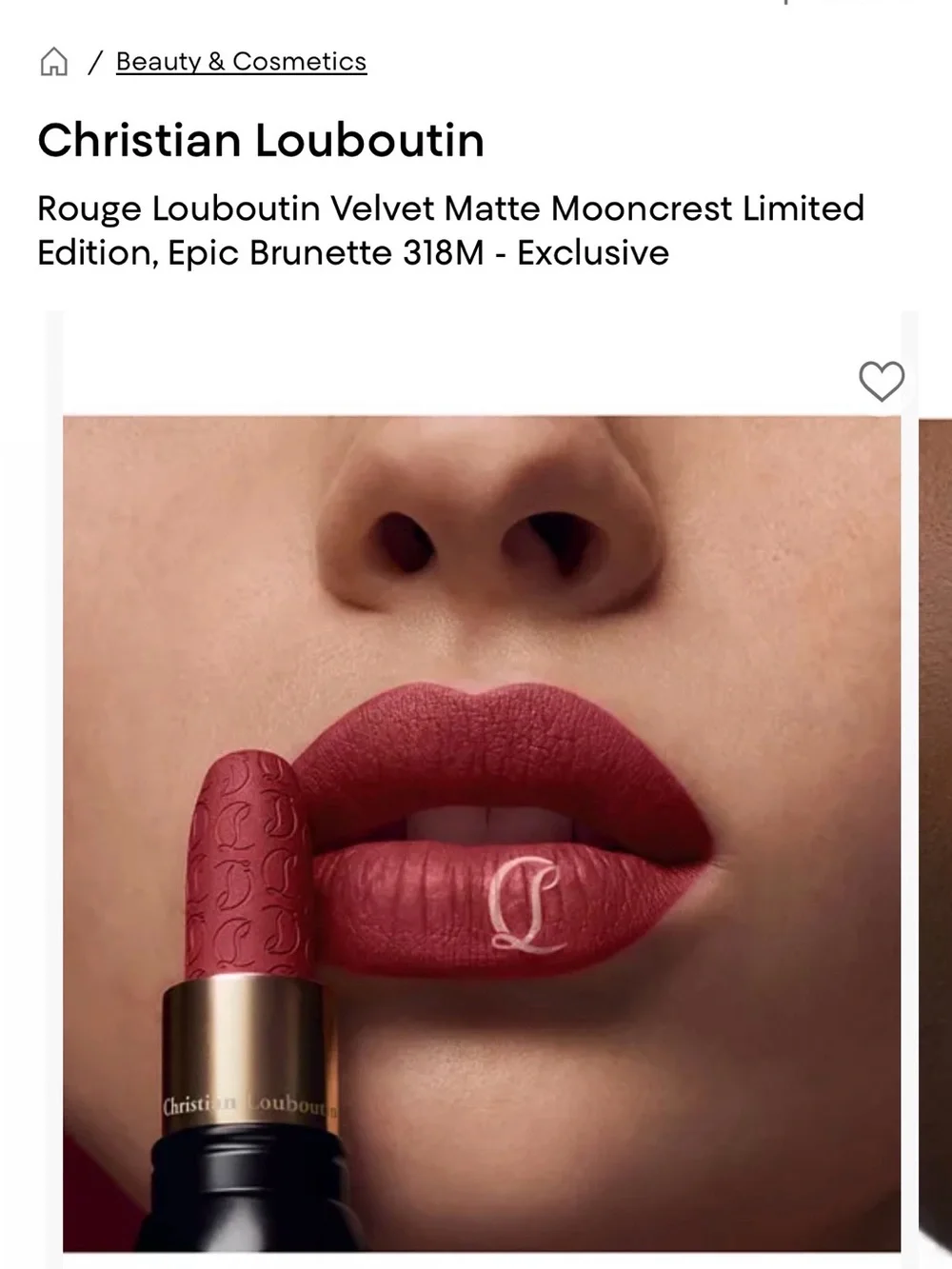 Christian Louboutin Velvet Matte Lipstick - Deep Red (Epic Brunette 318M)